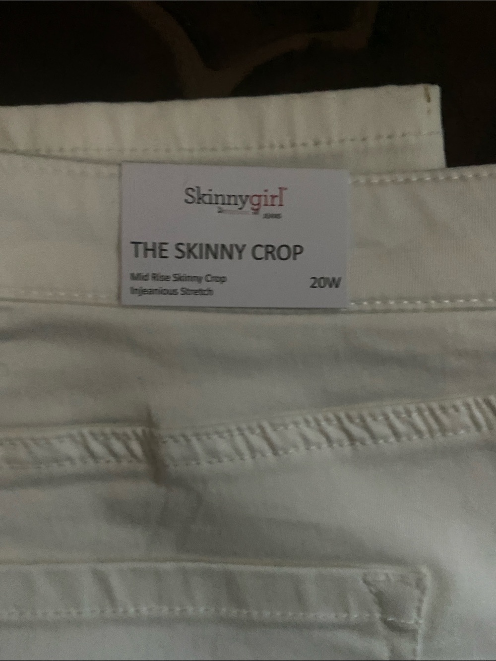 Skinnygirl White Skinny Crop Jean